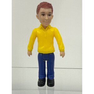Kid Connection Dollhouse Dad Figure Brown Hair Yellow Shirt Jeans Replacement